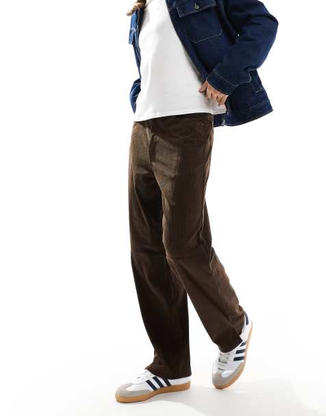 Pantalones marrones de corte recto de pana de ONLY & SONS - view 1