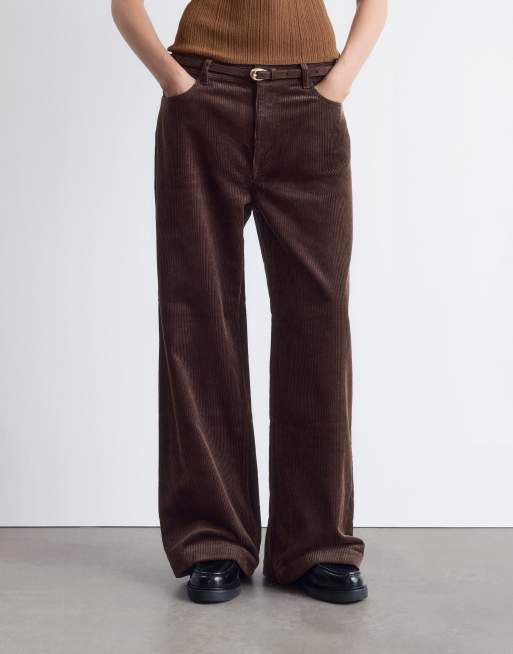 Pantalones marrones de pernera ancha con detalle de 5 bolsillos de pana de & Other Stories, 2 de 4