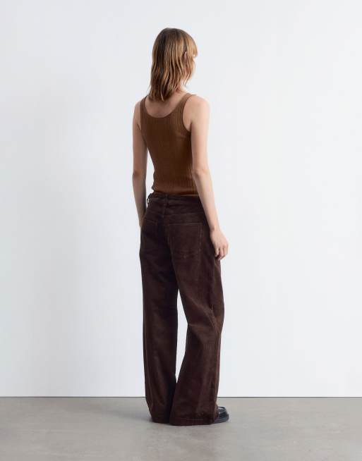 Pantalones marrones de pernera ancha con detalle de 5 bolsillos de pana de & Other Stories, 3 de 4