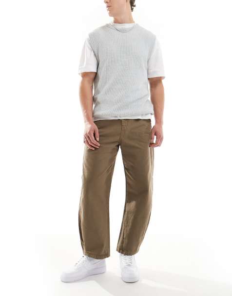 Pantalones marrones extragrandes con logo ADS de lona de ASOS DESIGN - view 1