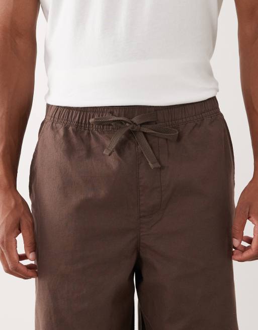 Pantalones marrones holgados de mezcla de lino de ASOS DESIGN, 4 de 5