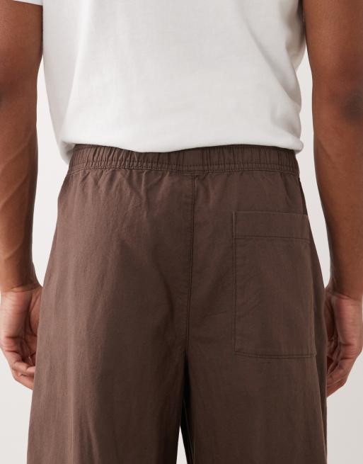 Pantalones marrones holgados de mezcla de lino de ASOS DESIGN, 5 de 5