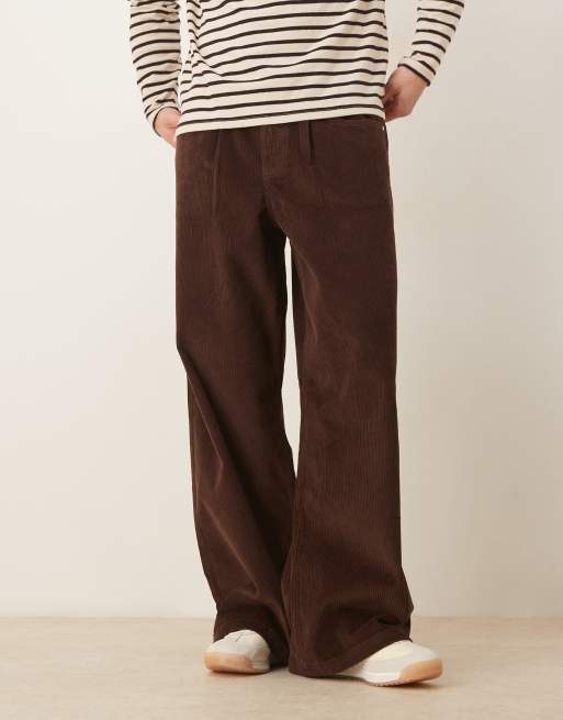 Pantalones marrones muy holgados de pana de ASOS DESIGN
