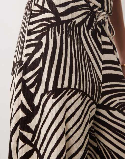 Pantalones marrones sin cierres con estampado abstracto de JDY (parte de un conjunto), 4 de 5