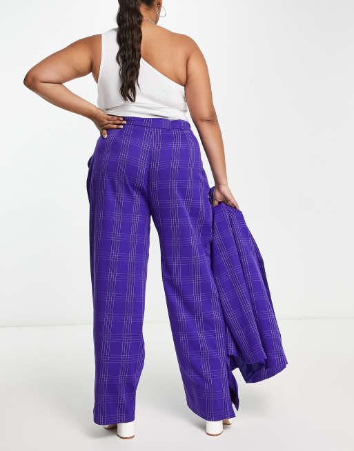 Pantalones morados a cuadros de corte sartorial de Pieces Curve (parte de un conjunto), 2 de 4