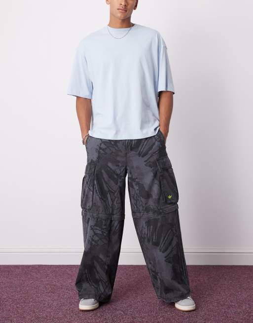 Pantalones multicolores y grises cargo con diseño desmontable por cremallera de adidas Originals