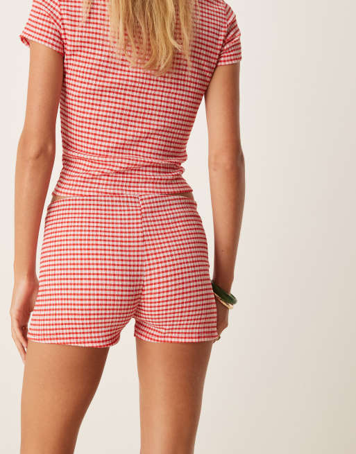 Pantalones muy cortos a cuadros vichy rojos de ASOS DESIGN (parte de un conjunto), 3 de 5