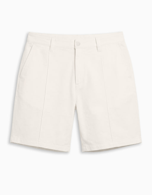Pantalones muy cortos color crema con nervios de tejido elástico en cuatro direcciones motionMAX™ de ASOS DESIGN (parte de un conjunto)