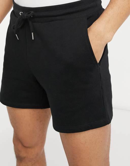 Pantalones muy cortos de punto de corte slim en negro de ASOS DESIGN, 3 de 4
