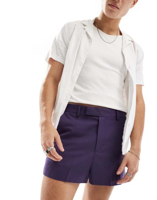 Pantalones muy cortos de vestir morados de ASOS DESIGN