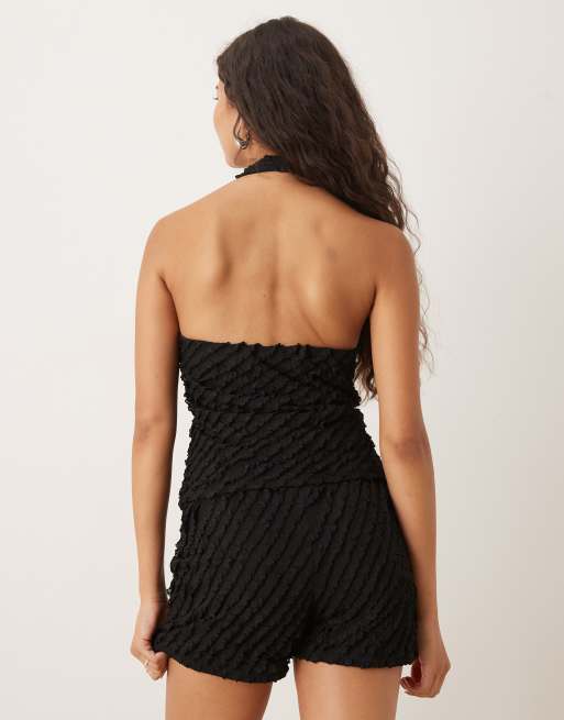 Pantalones muy cortos negros con volantes de ASOS DESIGN (parte de un conjunto), 3 de 5