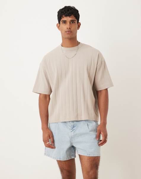 Pantalones muy cortos vaqueros con lavado azul claro y pinzas de ASOS DESIGN - view 1