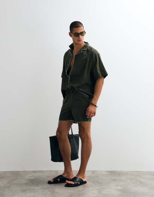 Pantalones muy cortos verdes con bordado de ASOS DESIGN (parte de un conjunto), 3 de 5