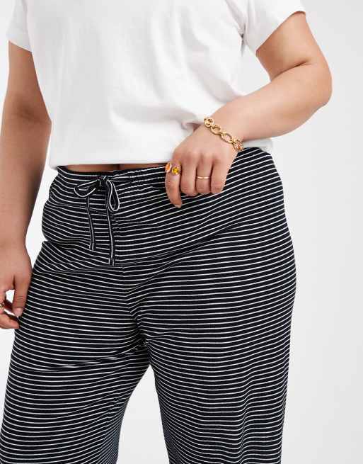 Pantalones negros a rayas sin cierres de ONLY Curve, 4 de 5