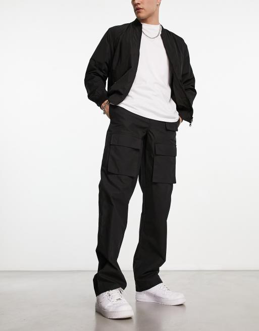 Pantalones negros cargo de corte holgado de ASOS DESIGN