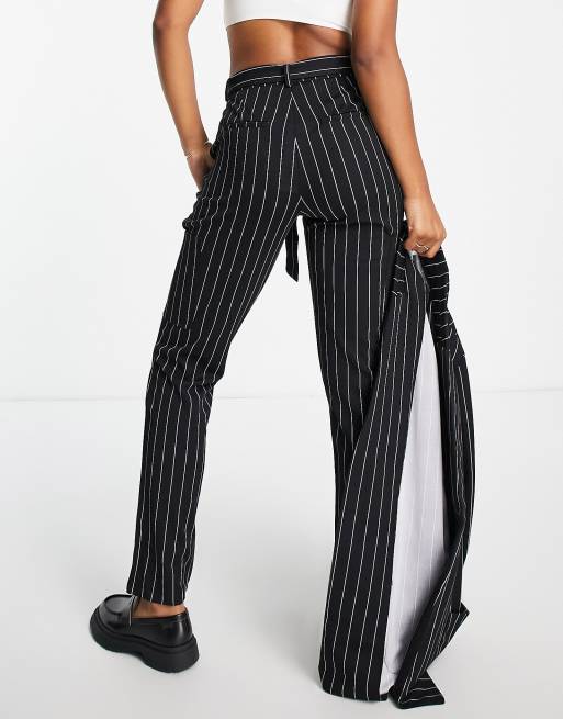Pantalones negros cigarette con raya diplomática de corte sartorial de JDY (parte de un conjunto), 4 de 4