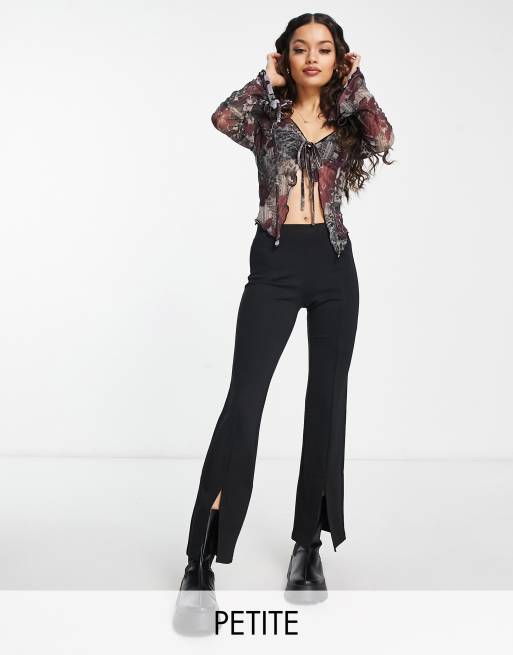 Pantalones negros con aberturas en la parte delantera de Only Petite