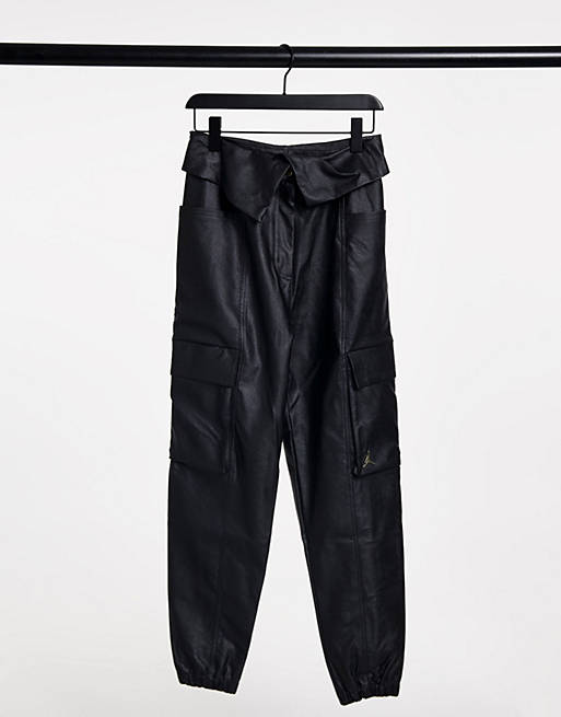 Pantalones negros con cintura vuelta de poliuretano de Jordan