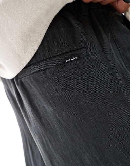 Pantalones negros con cordón ajustable de tejido ligero de Jack & Jones, 3 de 5