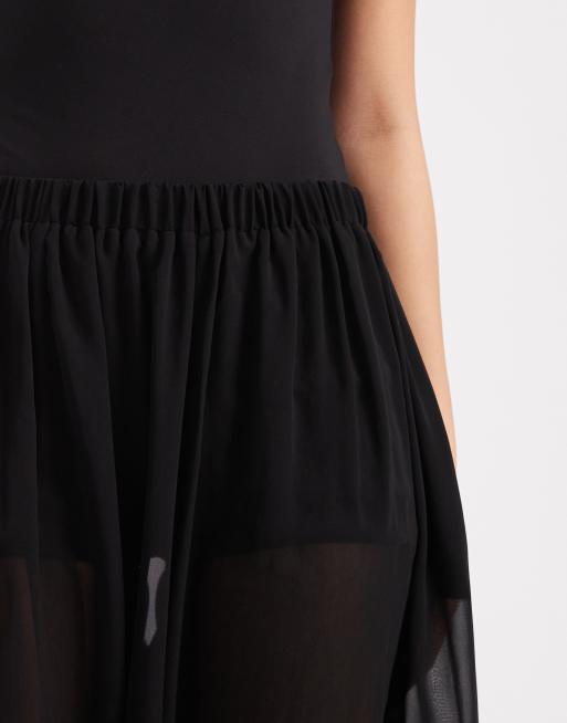Pantalones negros de corte globo de chifón transparente de ASOS DESIGN, 4 de 5
