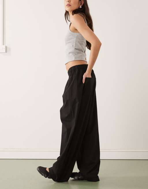 Pantalones negros de corte globo XL de mezcla de lino de COLLUSION, 2 de 5