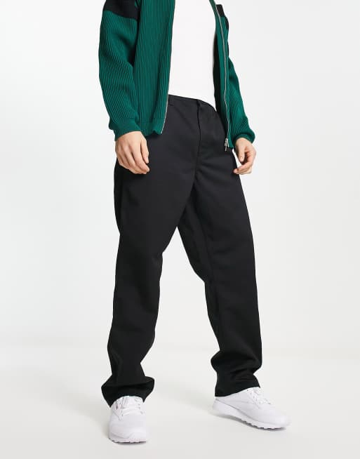 Pantalones negros de corte recto holgado Simple de Carhartt WIP