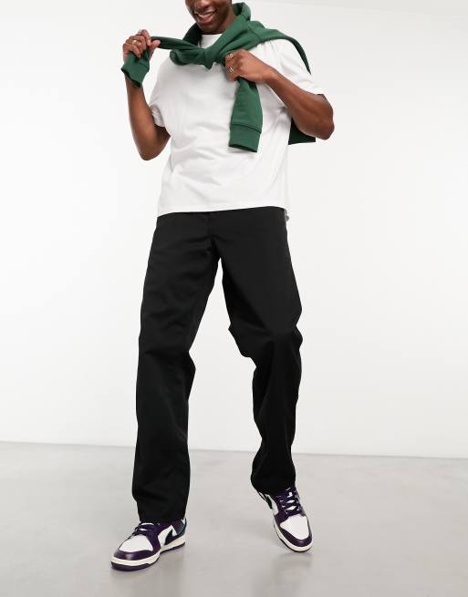 Pantalones negros de corte recto holgado Simple de Carhartt WIP