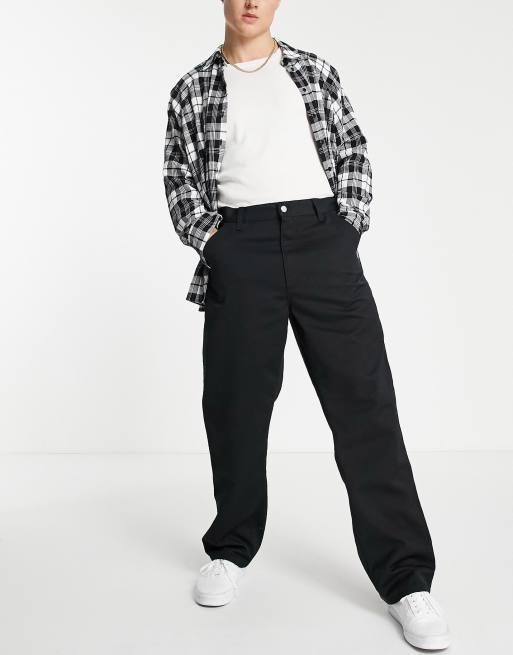 Pantalones negros de corte recto holgado Simple de Carhartt WIP