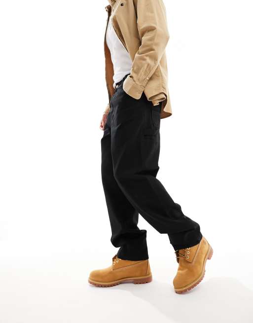 Pantalones negros de corte recto holgado Single Knee de Carhartt WIP