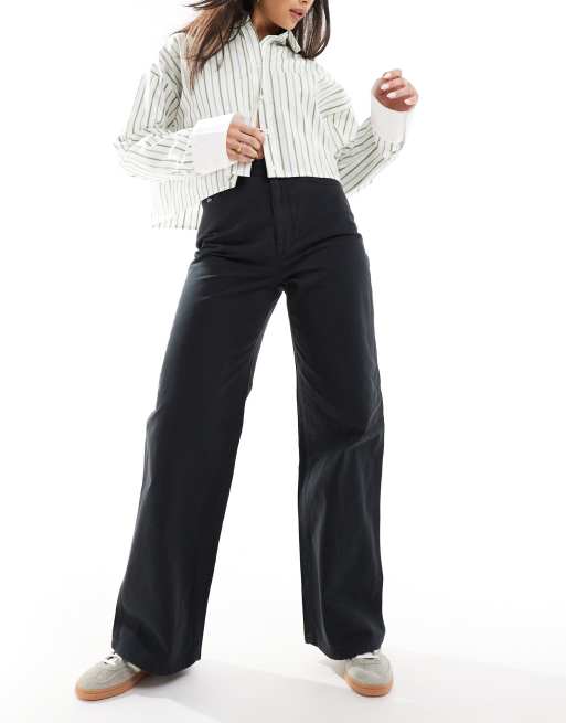 Pantalones negros de corte recto holgado y estilo carpintero Mia de Tommy Jeans