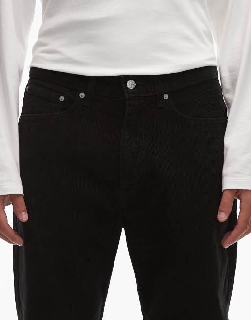 Pantalones negros de corte recto suelto con 5 bolsillos de pana 565 de Levi's, 4 de 5