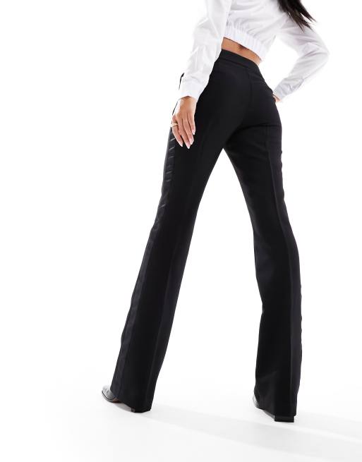 Pantalones negros de corte sartorial con banda lateral de satén de Morgan, 3 de 5