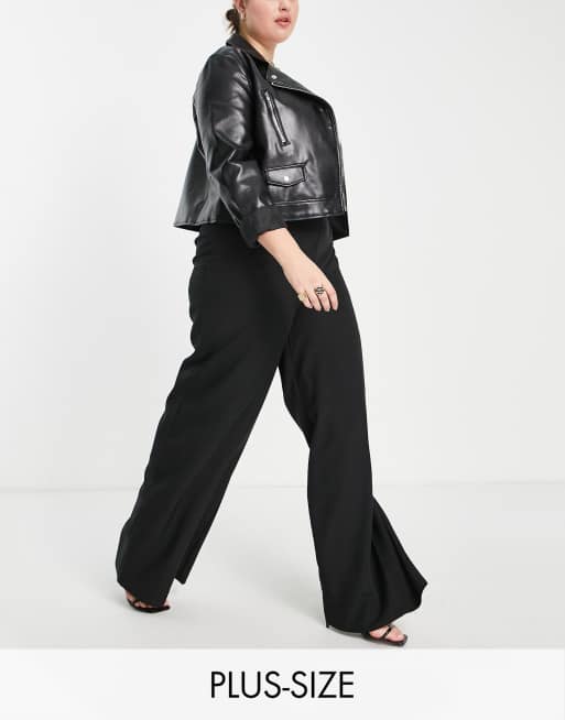 Pantalones negros de corte sartorial y talle alto de Public Desire Curve