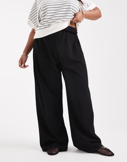 Pantalones negros de corte suelto sin cierres de Vero Moda Curve, 3 de 5