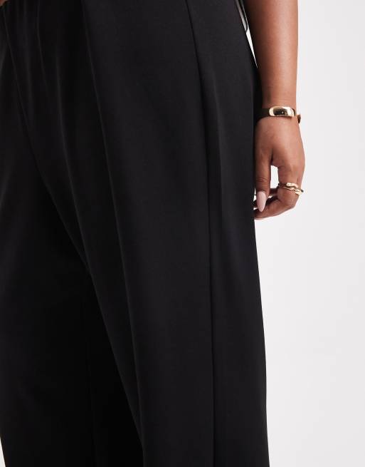 Pantalones negros de corte suelto sin cierres de Vero Moda Curve, 4 de 5