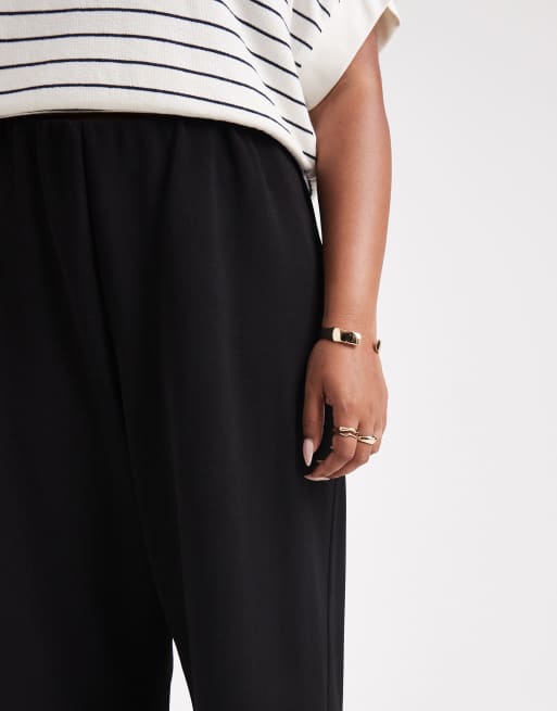 Pantalones negros de corte suelto sin cierres de Vero Moda Curve, 5 de 5