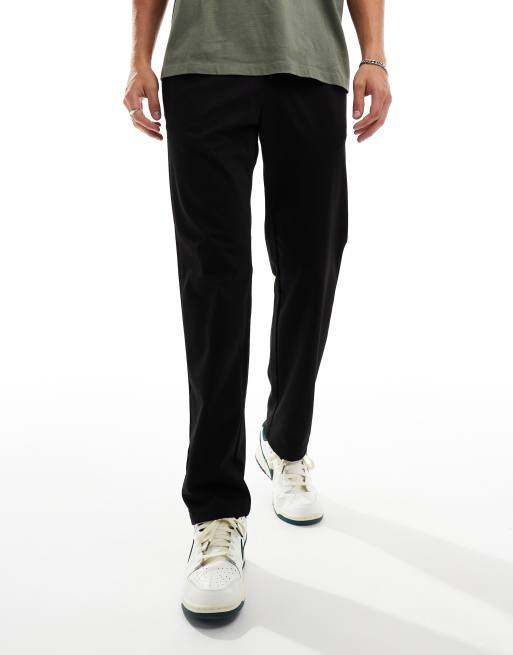 Pantalones negros de corte tapered con cordón ajustable de Jack & Jones