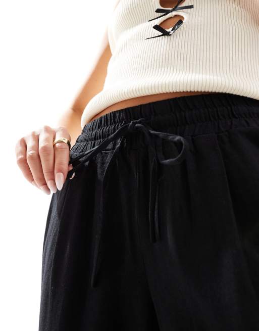 Pantalones negros de corte tapered de mezcla de lino de Vero Moda, 2 de 5