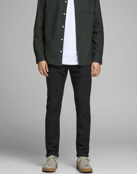 Pantalones negros de corte tapered Marco de Jack & Jones - view 1