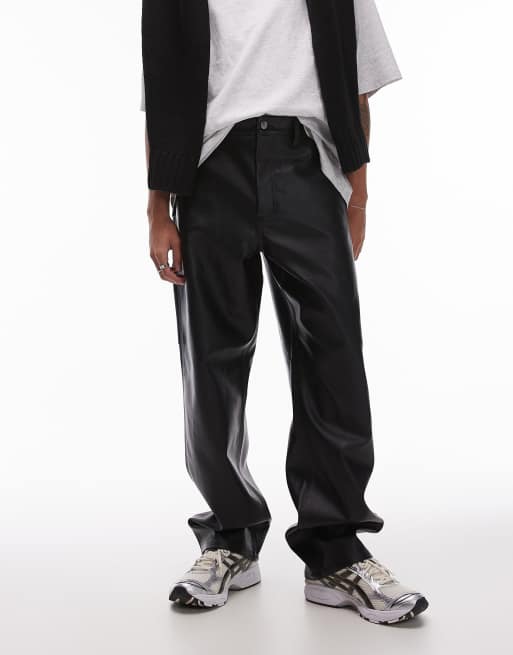 Pantalones negros de cuero sintético Single Knee de Carhartt WIP, 5 de 5