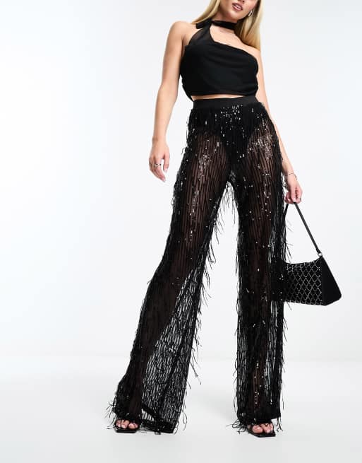 Pantalones negros de lentejuelas de Jaded Rose
