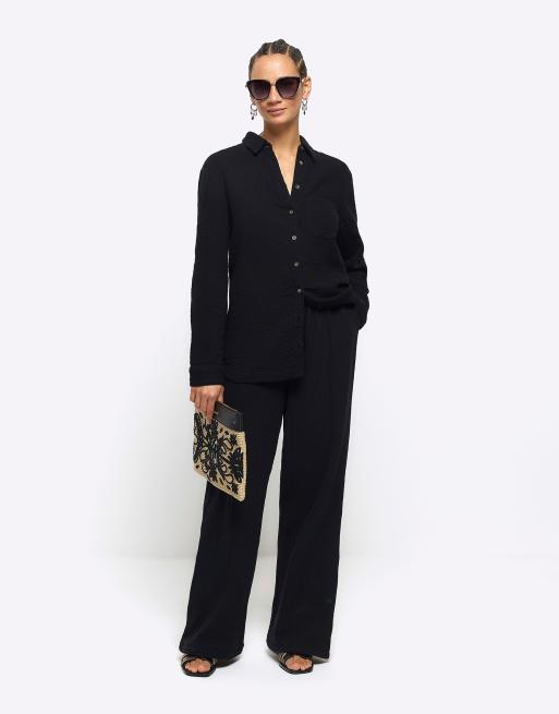 Pantalones negros de lino de River Island (parte de un conjunto)
