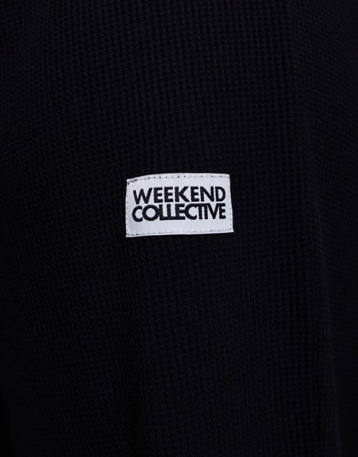 Pantalones negros de pernera ancha con ribete de nailon de Weekend Collective Curve (parte de un conjunto), 4 de 5