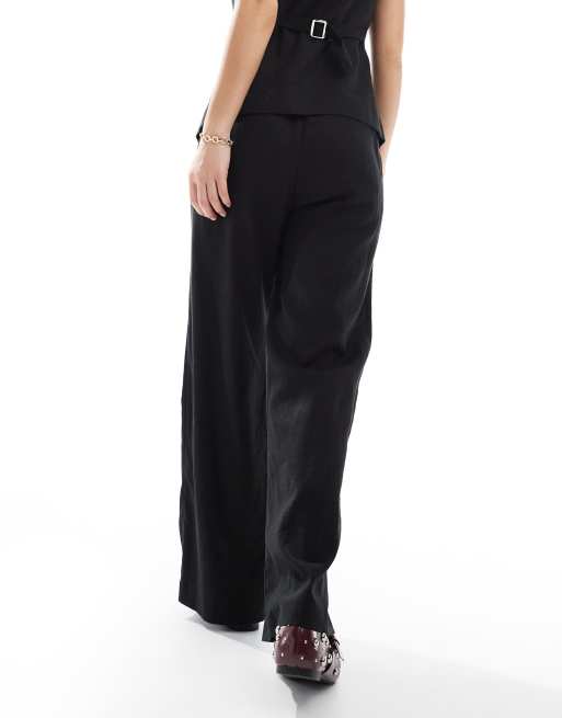 Pantalones negros de pernera ancha de lino de New Look (parte de un conjunto), 3 de 5