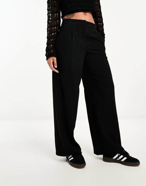 Pantalones negros de pernera ancha de Selected Femme ASOS