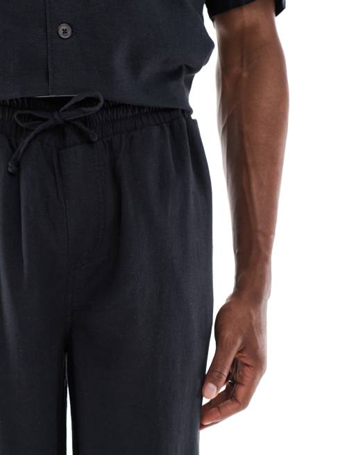 Pantalones negros de pernera ancha de tejido efecto lino de New Look (parte de un conjunto), 5 de 5
