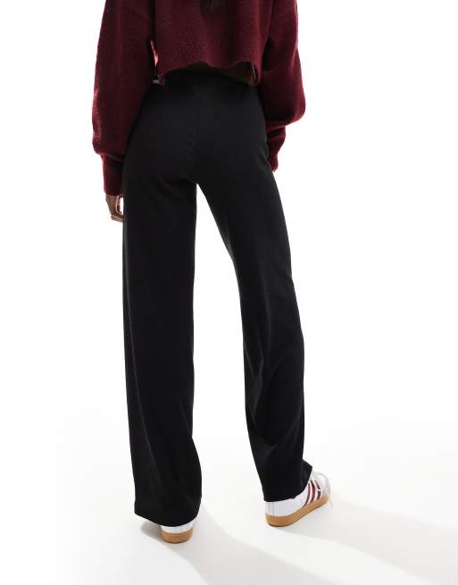Pantalones negros de pernera ancha de tejido texturizado de Pimkie, 3 de 5