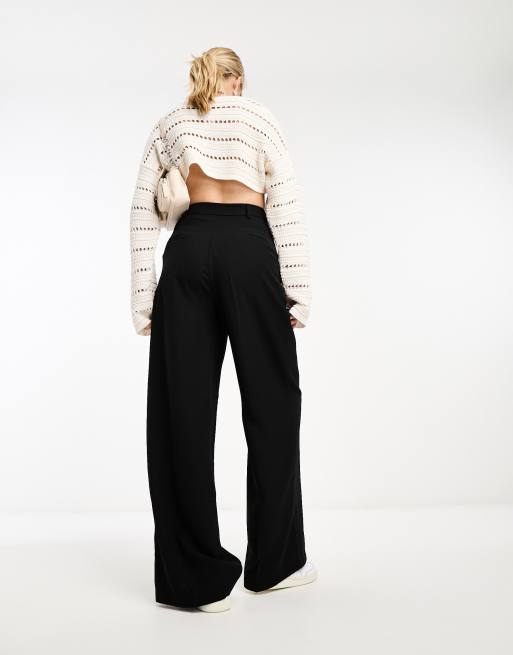 Pantalones negros de pernera ancha estilo años 90 de Reclaimed Vintage, 3 de 4