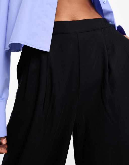 Pantalones negros de pernera ancha sin pinzas en la parte delantera de ASOS DESIGN Tall , 3 de 4