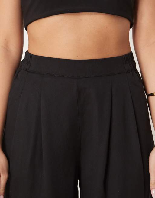 Pantalones negros de pernera ancha sin pinzas en la parte delantera de ASOS DESIGN , 3 de 5